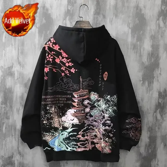 Men's Fleece Hoodie - Harajuku Style Streetwear Jacket