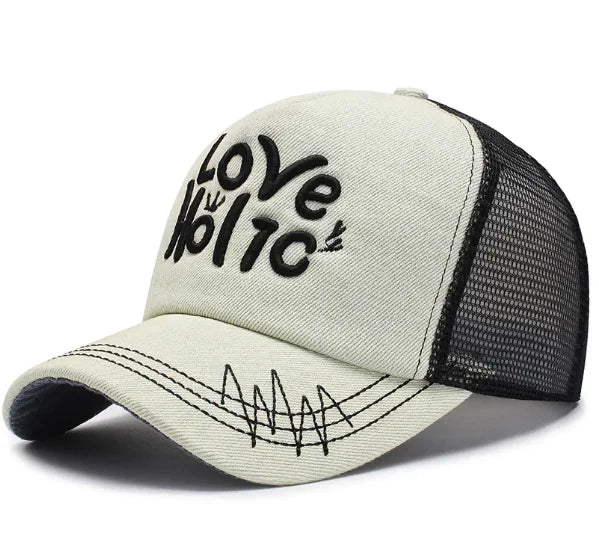 Embroidery Alphabet Peaked Cap